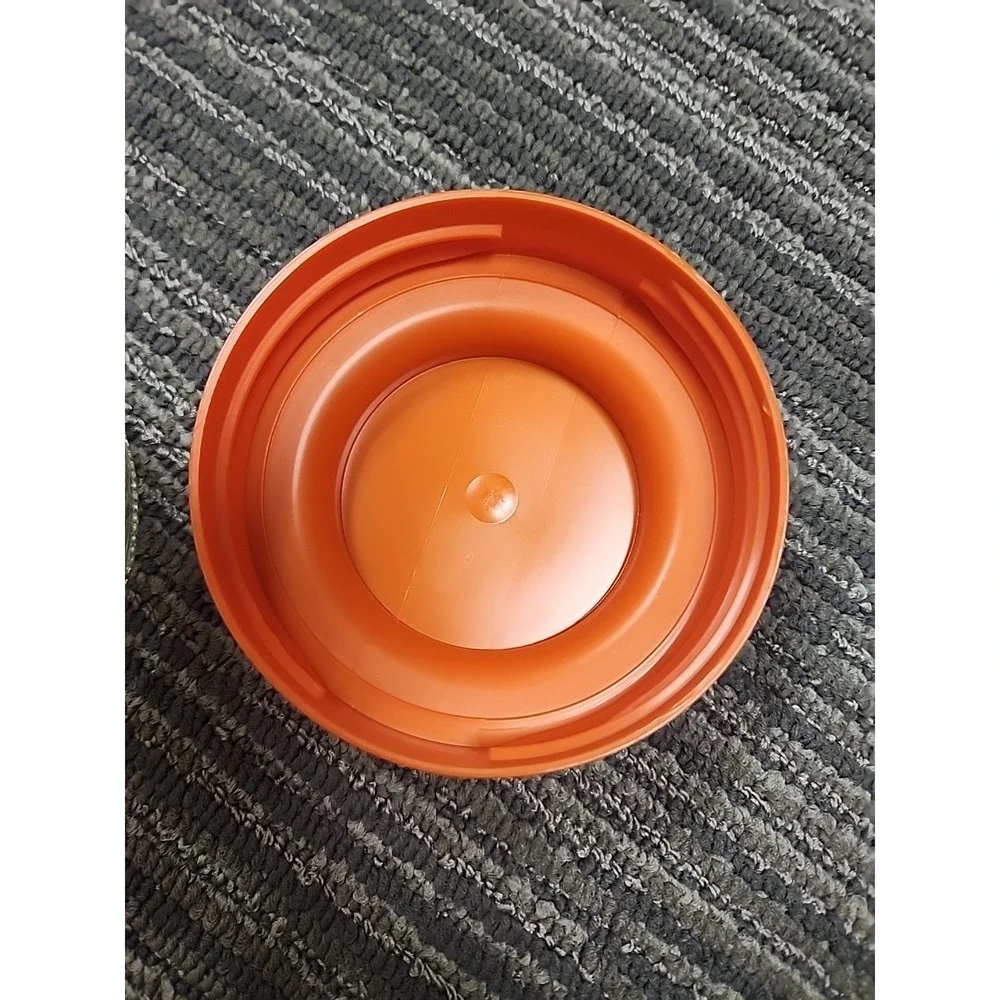 Vintage Anchor Hocking Tang Glass Jar Canister Orange Lid Lighthouse Storage Jar
